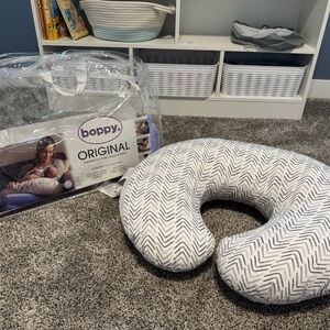 Boppy Original Nursing Pillow - White and Gray Pattern